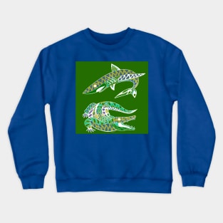 shark and lizard crocodile Crewneck Sweatshirt
